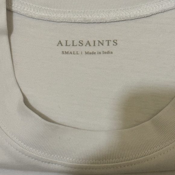 All-Saints Plain White Tee (Oversized) with Logo (Size Small) - Picture 5 of 7